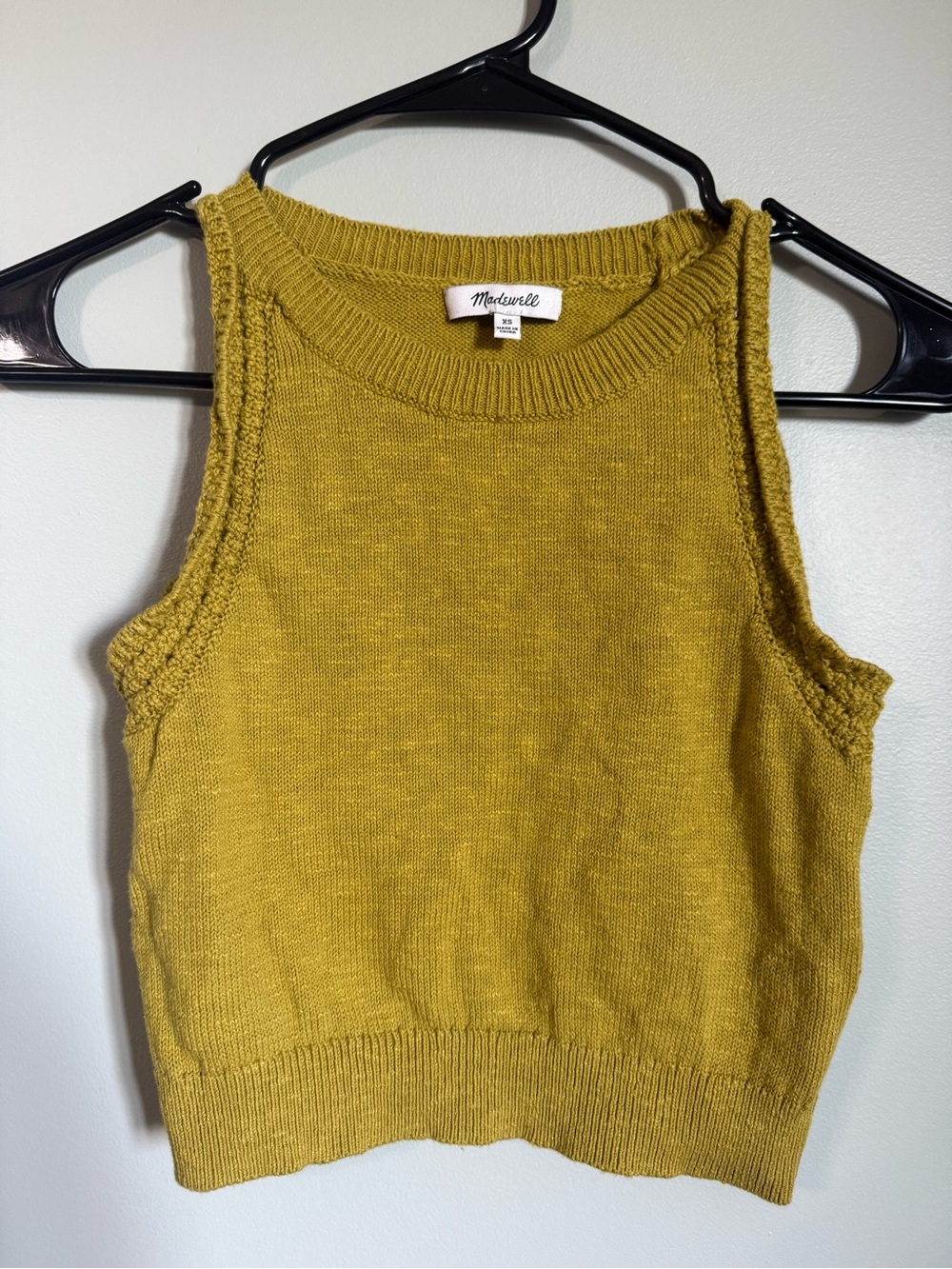 Madewell Olive-Mustard Knit Crop Tank
